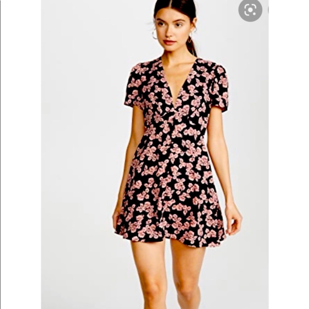 Shopbop Re:Named Aurora Mini Black & Pink Floral Dress